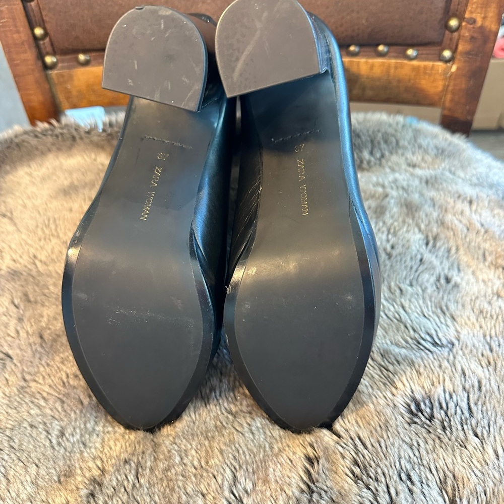Zara Black Heeled Boots - Picture 2 of 8